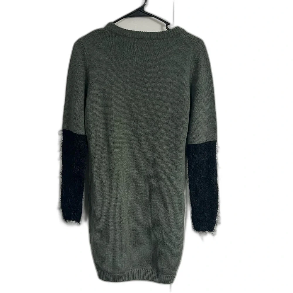 Cheap Monday Half Knit Dress Long Sleeves Green/Black Size Small - Picture 2 of 6